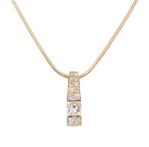 18K Boucheron Diamond Pendant on Snake Chain